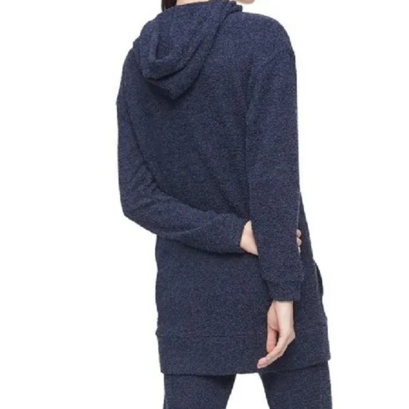 Calvin Klein Plush Lounge Longsleeve Hoodie Blue Shadow - Picture 2 of 4